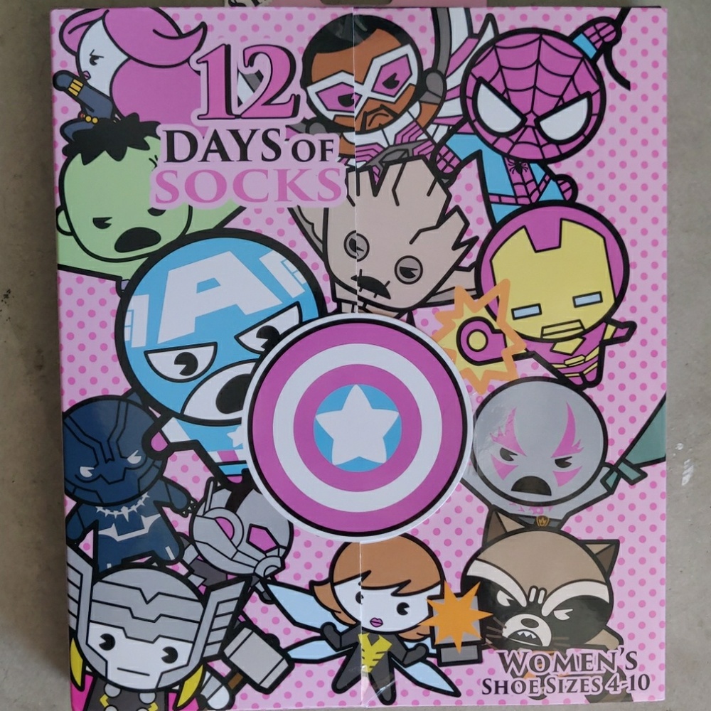 Marvel 12 days of socks Advent calendar